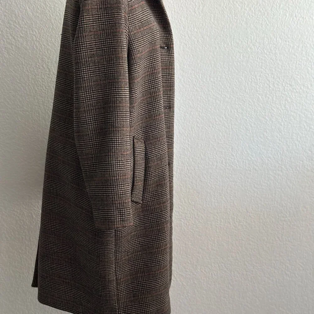 Abercrombie & Fitch Plaid Wool Blend Coat Size Large - Picture 3 of 7